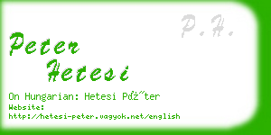 peter hetesi business card